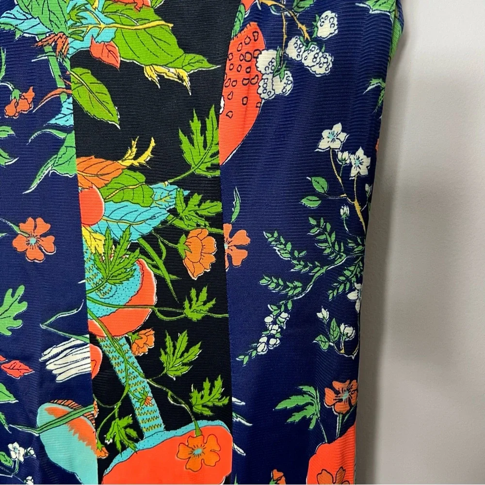 Vintage Mushroom Fungi Floral Bird Print Dress Sleeveless Size Medium - Picture 3 of 12